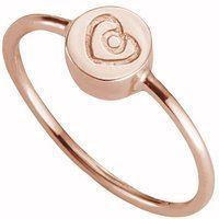 Siegelring mit Herz in Roségold