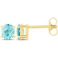 Blaue Apatit Gold Ohrstecker