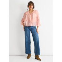 Bluse mit Rüschen, Bindeband und langen Ärmeln