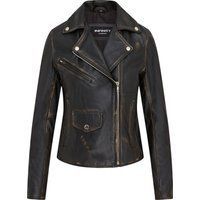 Vintage-Leder-Bikerjacke im Stil