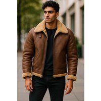 Leder-Fliegerjacke aus Shearling