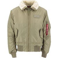 Zweifarbige Bomberjacke mit Kunstfellkragen