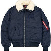 Zweifarbige Bomberjacke mit Kunstfellkragen