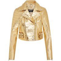 Kurze Leder-Bikerjacke