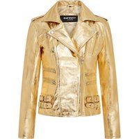 Goldene Metallic Brando Bikerjacke