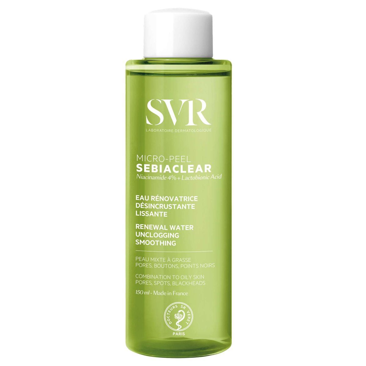 SVR Sebiaclear Micro-Peel Entgiftende Erneuerungsessenz 150ml für zu Akne neigende Haut