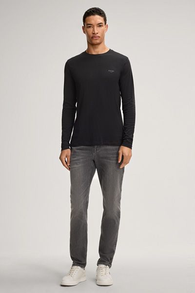 Joop! Jeans Alphis Schwarzes Langarm-T-Shirt Basic-Stil