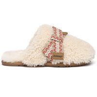 Damen Shearling Pantoletten mit Schleife