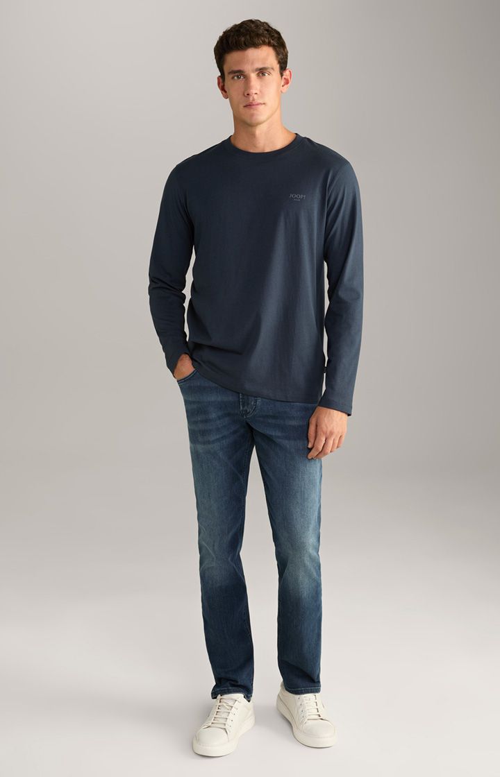 Joop Jeans Alphis Marineblaues Langarm Baumwoll T-Shirt