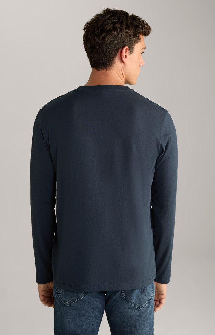 Joop Jeans Alphis Marineblaues Langarm Baumwoll T-Shirt