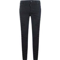 Schwarze Distressed Slim Fit Jeans