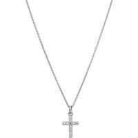 Weißgold Diamant Kreuz Anhänger Halskette