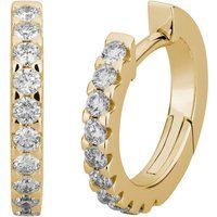 Goldene Creolen mit Laborgezüchteten Diamanten
