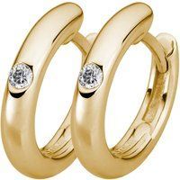 Goldene Creolen mit synthetischen Diamanten