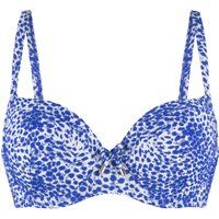 Bikini-Oberteil mit Leopardenmuster und Neckholder