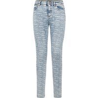 Slim Fit Jeans mit Allover-Schriftzug