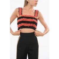 Gestreiftes Tweed Crop-Tanktop