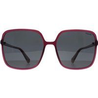 Übergroße, quadratische, fuchsiafarbene Sonnenbrille