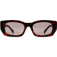 Rechteckige Sonnenbrille mit Schildpattmuster