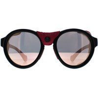 Sonnenbrille mit runden Rahmen und Lederdetails