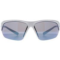 Weiße Sport-Sonnenbrille mit verspiegelten Gläsern