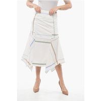 Asymmetrischer Baumwollrock mit Einsätzen
