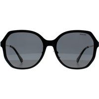 Übergroße schwarze Sonnenbrille mit geometrischem Rahmen