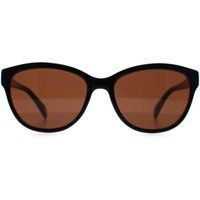 Schwarze Cat-Eye-Sonnenbrille mit braunen Gläsern