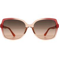 Rosa Schmetterlings-Sonnenbrille mit braunem Farbverlauf