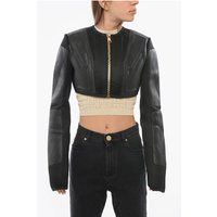 Kurze Jacke aus technischem Gewebe mit Reißverschluss