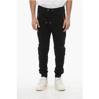 Schwarze Jogginghose im Biker-Stil aus Baumwolle