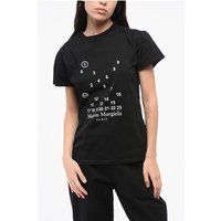 T-Shirt aus Baumwolle mit numerischem Monogramm und Rundhalsausschnitt