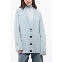 Oversize Strickjacke mit V-Ausschnitt und Knöpfen