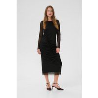 Figurbetontes Midikleid mit transparenten Ärmeln
