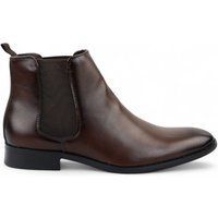 Braune Chelsea Stiefeletten für Herren aus Leder