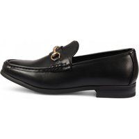 Schwarzer Leder Loafer mit goldener Schnalle