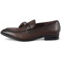 Klassische braune Leder-Slipper mit Quasten