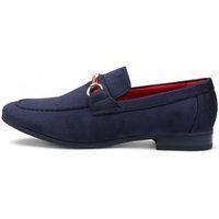 Herren Marineblaue Wildleder Loafer mit Schnalle