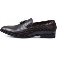 Braune Herren Slipper mit Quasten