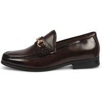 Braune Herren-Loafer mit goldener Schnalle
