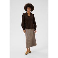 Langarm-Bluse CUrhaena Relaxed fit dark brown