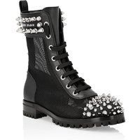 Nietbesetzte Mesh- & Leder-Ankle-Boots