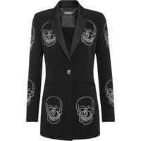 Extravagantes Blazer mit Strass-Totenkopf-Verzierung