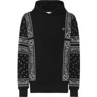 Baumwollfleece-Kapuzenpullover mit Bandana-Einsatz