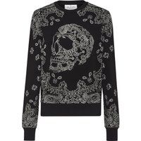 Baumwoll-Sweatshirt mit Paisley-Schädelprint