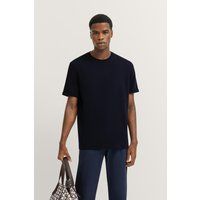 Minimalistisches braunes Baumwoll-T-Shirt mit Rundhalsausschnitt