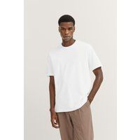 Minimalistisches braunes Baumwoll-T-Shirt mit Rundhalsausschnitt
