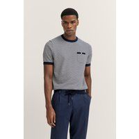 Gestreiftes Kurzarm-Strick-T-Shirt