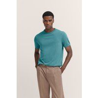 Feines Kurzarm-Rundhals-Strickshirt