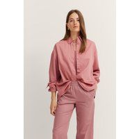 Elegante Baumwoll-Satin Bluse mit Knopfleiste